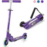 Gymax Folding Scooter Portable Lightweight 2-Wheel Kick Scooter in Purple