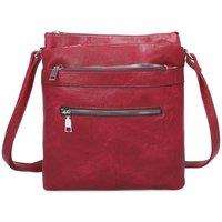 Fontanella Fashion Women's Tiguna Triple Pockets PU Messenger Bag in Burgundy