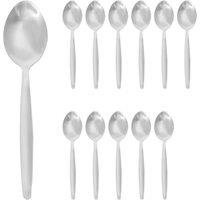 Argon Tableware Stainless Steel Dessert Spoons - Silver - Pack of 12