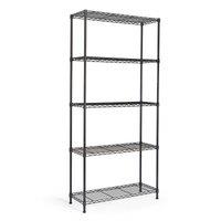 VonHaus 5 Tier Metal Wire Shelving Unit in Black