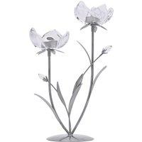 Hestia 2 Stem Candle Holder With Clear Glass On Silver Base