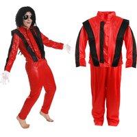 I Love Fancy Dress Men's King Of Pop Costume in Red | Size: Large
