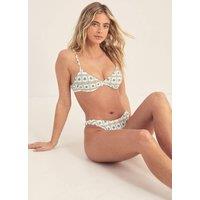 NastyGal Women's Tile Beaded Underwire Tie Back Bikini Set in Cream | Size: 8