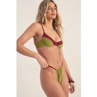 NastyGal Women's Contrast Underwire Bikini Set in Olive | Size: 10