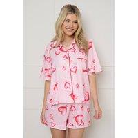 Dorothy Perkins Women's Birthday Balloons Short Sleeve Jersey Pyjama Set in Pink | Size: Large