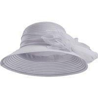 MODISHION Women's Elegant Bow Organza Sun Hat Accessory in Light Grey