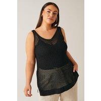 Evans Women's Tape Yarn Vest in Black | Size: 18