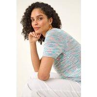 Roman Women's Sequin Knitted Top in Light Blue | Size: 20