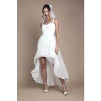 Coast Women's Bow Detail Sweetheart Mini Dress with Organza Overskirt in Ivory | Size: 16