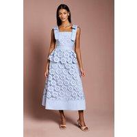 Coast Women's Petite Peplum Lace Midi Dress in Powder Blue | Size: 10