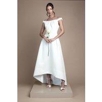 Coast Women's Bardot Fit & Flare Hi Low Hem Maxi Wedding Dress in Ivory | Size: 10