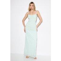 MissPap Women's Premium Tulle Lace trim Maxi Dress in Mint | Size: 14