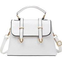 MODISHION Women's Classic Croc-Style Handbag in White