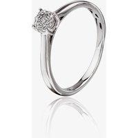 T.H.Baker Women's 9ct White Gold 0.05ct Diamond Cluster Ring in Silver | Size: K