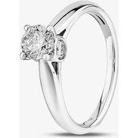 T.H.Baker Women's 18ct White Gold 1.00ct Diamond Bridge Accent Solitaire Ring TH0119921 K in Silver