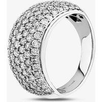 T.H.Baker Women's 9ct White Gold 2.00ct Diamond Pave Ring in Silver | Size: Q