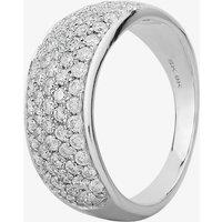 T.H.Baker Women's 9ct White Gold 1.00ct Diamond Pave Ring TH0146569 R in Silver