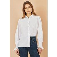 Yumi Women's White Lace Trim Shirt | Size: 12