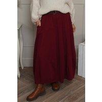 Kit and Kaboodal Women's Georgetta Belted Cotton Skirt Wine