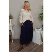 Kit and Kaboodal Women's Georgetta Belted Cotton Skirt Navy