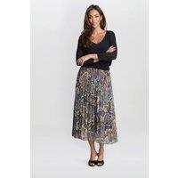 Gina Bacconi Women's Pleated Jacquard Skirt | Size: Large