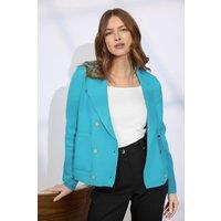 Star by Julien Macdonald Women's Military Button Cardigan in Bright Blue | Size: 14-16