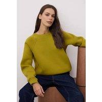 WOVCOR Women's Basic Crew Neck Fleece Sweatshirt in Olive | Size: XS