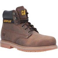 Caterpillar Men's 'Powerplant' Leather Safety Boots in Brown | Size: 7