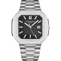 STHRLING Original Men's Modulus 4064 43mm Quartz Watch - Sunray Dial, Integrated Bracelet in Black