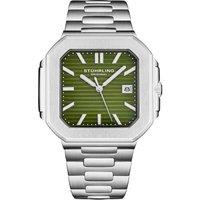 STHRLING Original Men's Modulus 4064 43mm Quartz Watch - Sunray Dial, Integrated Bracelet in Green