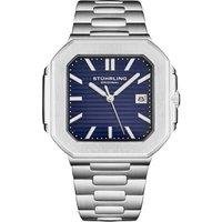 STHRLING Original Men's Modulus 4064 43mm Quartz Watch - Sunray Dial, Integrated Bracelet in Blue