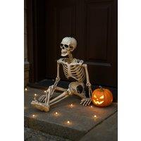 H&O Direct 90cm Halloween Poseable Skeleton - Eerie Plastic Decoration in White