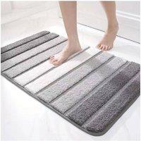 Living and Home Gradient Grey Stripes Non-Slip Absorbent Floor Mat for Bathroom Doorways, 60cm L x 40cm W | Size: 40 cm x 60 cm
