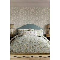 Sanderson 'Damson Blossom' Cotton Duvet Cover Set in Light Blue | Size: Single