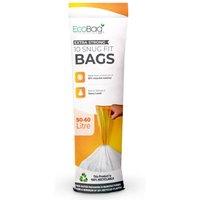 ECOBAG NOT ALL BAGS ARE EQUAL 10 Pack Unscented Drawstring Bin Liner - 50-60L, 28Microns (620x810mm) in White
