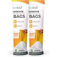 ECOBAG NOT ALL BAGS ARE EQUAL 20 Pack Unscented Drawstring Bin Liner - 50-60L, 28Microns (620x810mm) in White