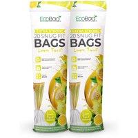 ECOBAG NOT ALL BAGS ARE EQUAL 40 Pack Kitchen Drawstring Bin Liner - 30L - 25 Microns(465 x 750mm) in White