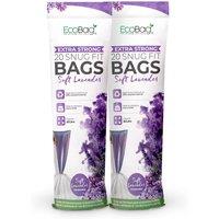 ECOBAG NOT ALL BAGS ARE EQUAL 40 Pack Kitchen Drawstring Bin Liner - 30L - 25 Microns(465 x 750mm) in White