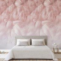 Grandeco Feathers 3 lane repeatable Textured Mural 2.8 x 1.59m in Pink