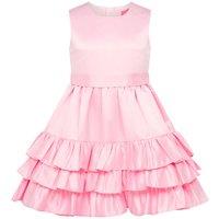 HOLLY HASTIE Girl's Arabella Frill Satin Party Dress, Sugar Pink | Size: 3-4 Years