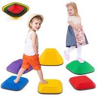 Gymax 6 PCS Kids Stepping Stone Colourful Non-Slip Toddler Balance Stones