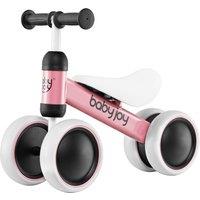 Gymax Baby Balance Bike No Pedal Infant 4 Wheels Bicycle Ride On Saddle Seat in Pink