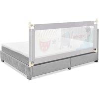 Gymax Single Toddler Bed Guard Height Adjustable Baby Bed Rail 175cm in Grey