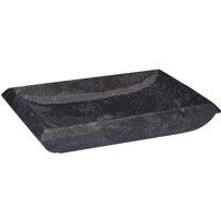 Berkfield Home Sink Black 50x35x10 cm Marble | Size: 50 x 35 x 10 cm