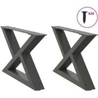 Berkfield Home Coffee Table Legs 2 pcs Anthracite 50x(30-31.3) cm Steel