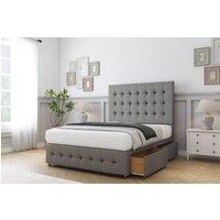 Comfort Beds Florence Dumfries Divan Base 2 Drawers - 26 Headboard-Footboard in Light Grey | Size: Small Single