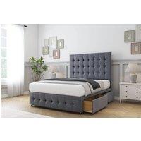 Comfort Beds Florence Plush Divan Base 2 Drawers - 54 Headboard-Footboard in Dark Grey | Size: Super King