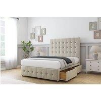 Comfort Beds Winchester Plush Divan Base 2 Drawers - 54 Headboard-Footboard in Cream | Size: Super King