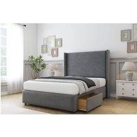 Comfort Beds Ayla Coniston Divan Base 2 Drawers - 54 Wingback-Footboard in Dark Grey | Size: Super King