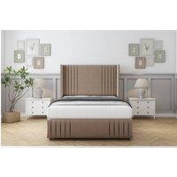 Comfort Beds Elise Plush Divan Base No Drawers - 54 Wingback-Footboard in Taupe | Size: King